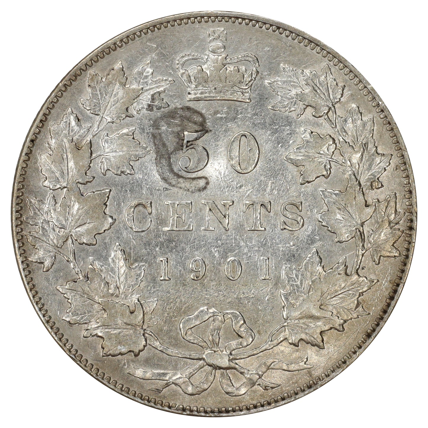1901 Canada 50-cents VF-EF (VF30) Scratched, marks, or impaired