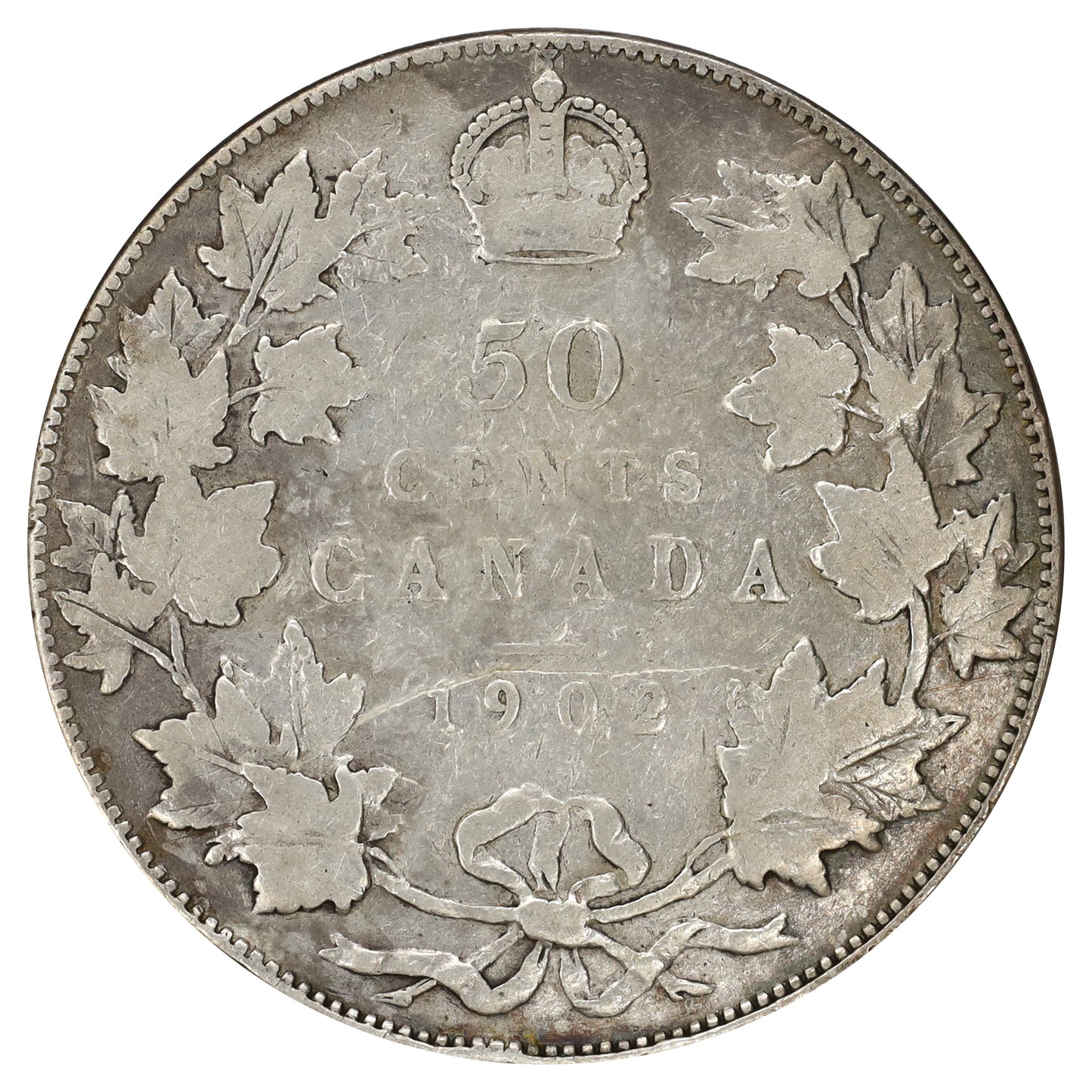 1902 Canada 50-cents VG-F (VG10) Scratched, marks, or impaired