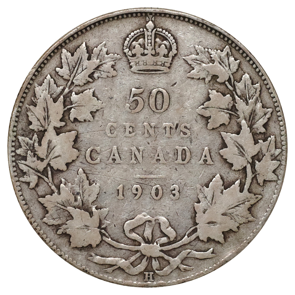 1903H Canada 50-cents Fine (F12) Scratched, marks, or impaired