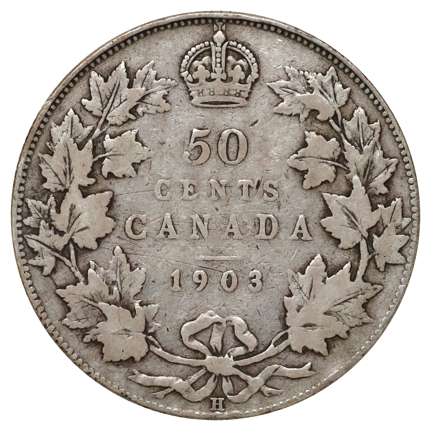 1903H Canada 50-cents Fine (F12) Scratched, marks, or impaired