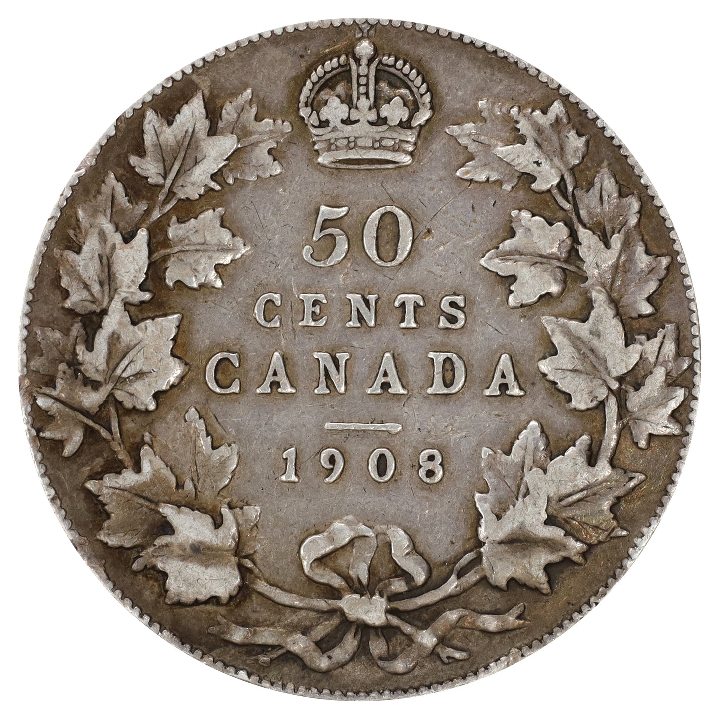 1908 Canada 50-cents Very Fine (VF20) Scratched, marks, or impaired