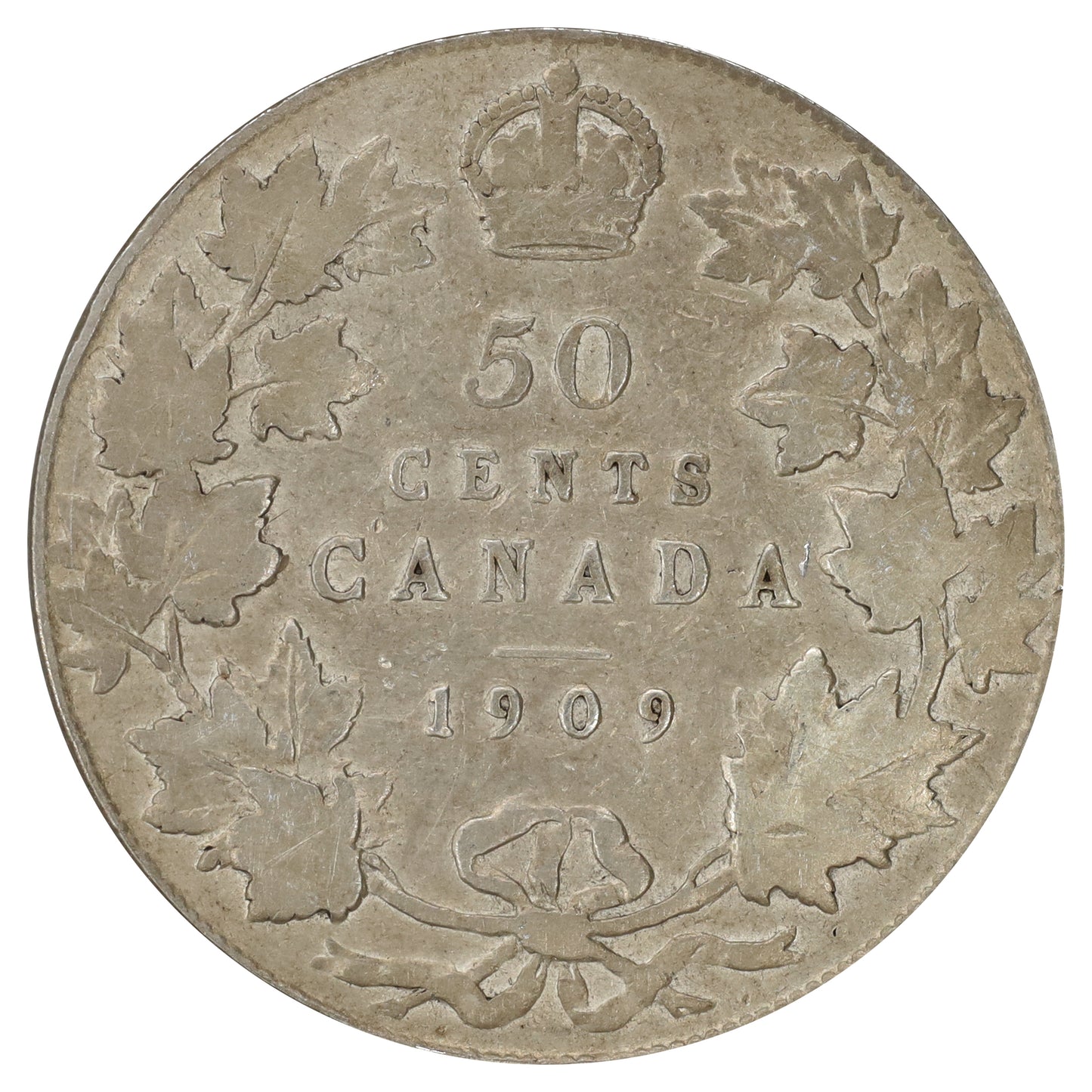 1909 Canada 50-cents VG-F (VG10) Scratched, marks, or impaired