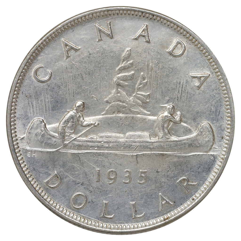 1935 SWL Canada Dollar EF-AU (EF45) Scratched, marks, or impaired