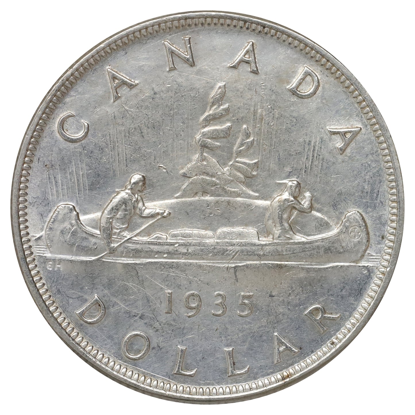 1935 SWL Canada Dollar EF-AU (EF45) Scratched, marks, or impaired