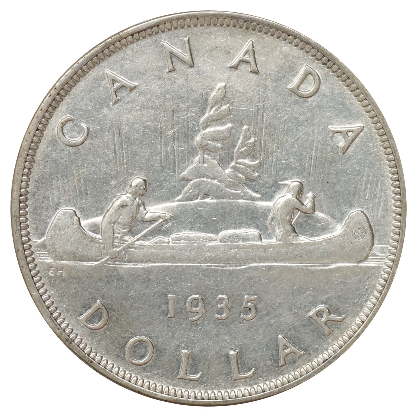 1935 2x XXV Canada Dollar Extra Fine (EF40) Scratched, marks, or impaired