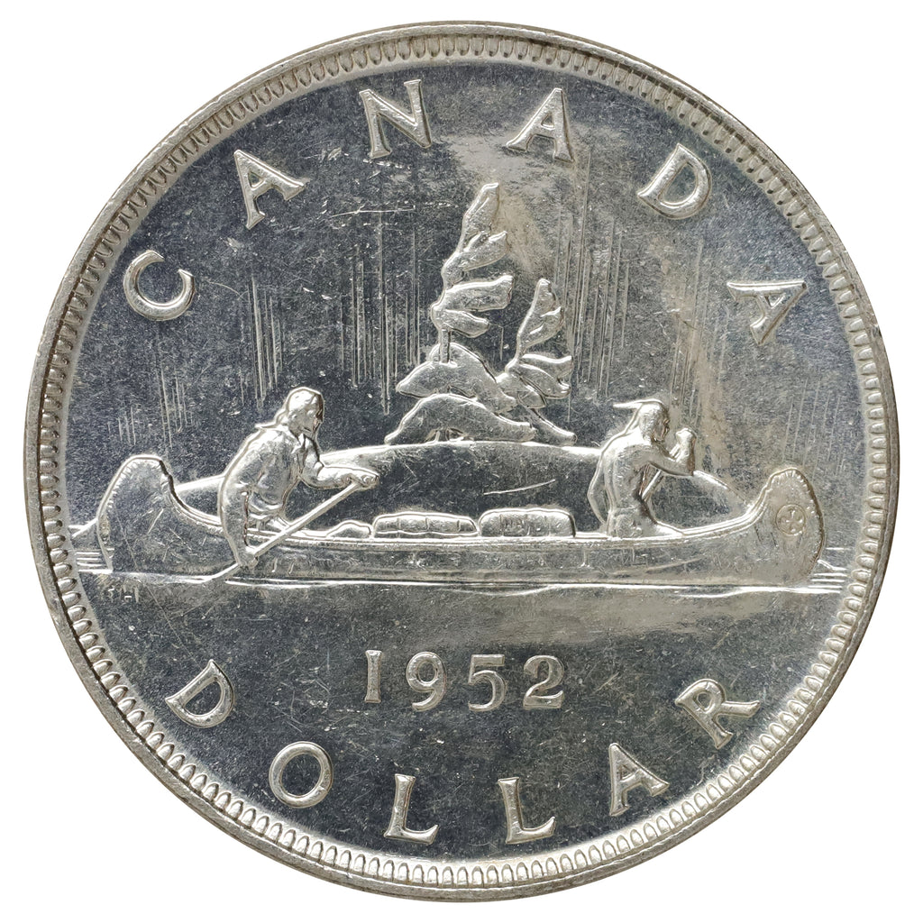 1952 Canada Dollar Brilliant Uncirculated (MS63) Scratched, marks, or impaired