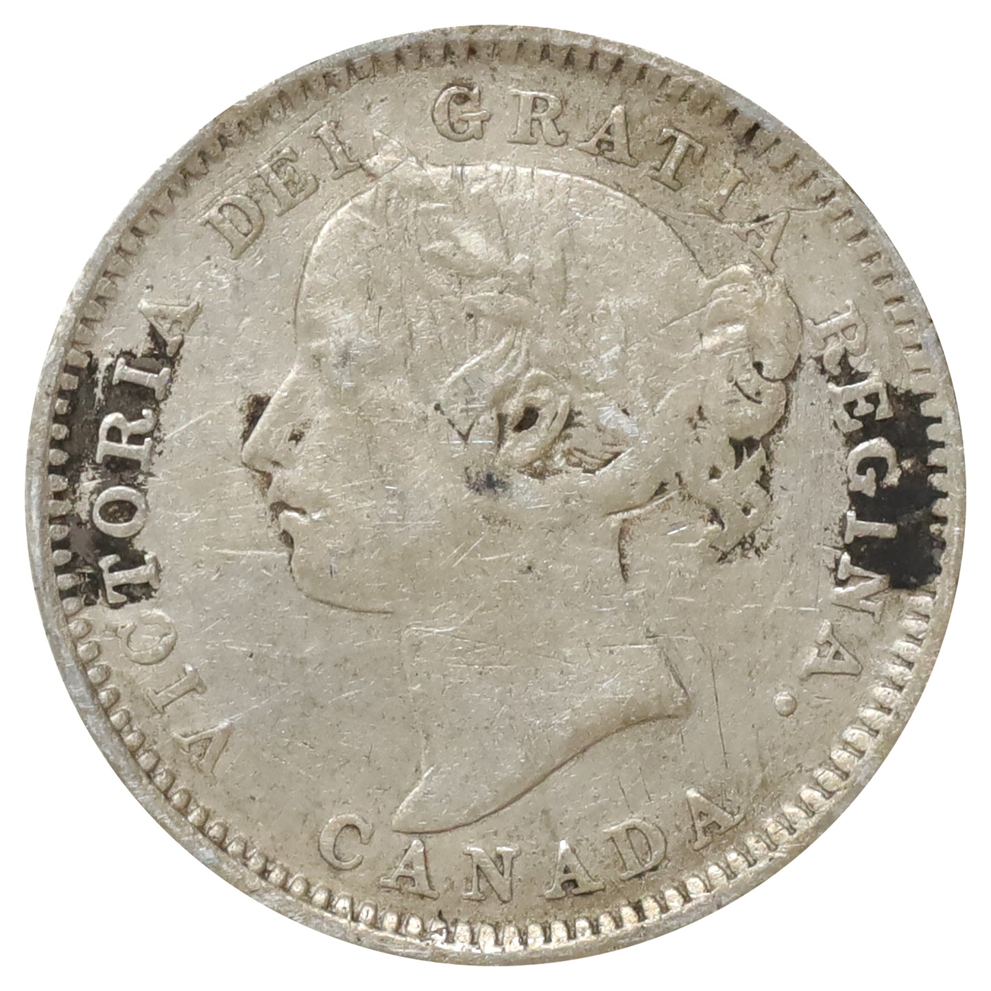 Love Token Engraved on Victorian Dime: Initials "J.H.M."