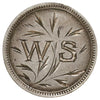 Love Token Engraved on Victorian Dime: Initials "W.S."