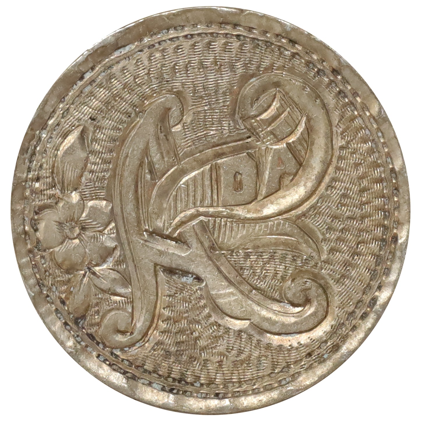 Love Token Engraved on Victorian Dime: "Ada"