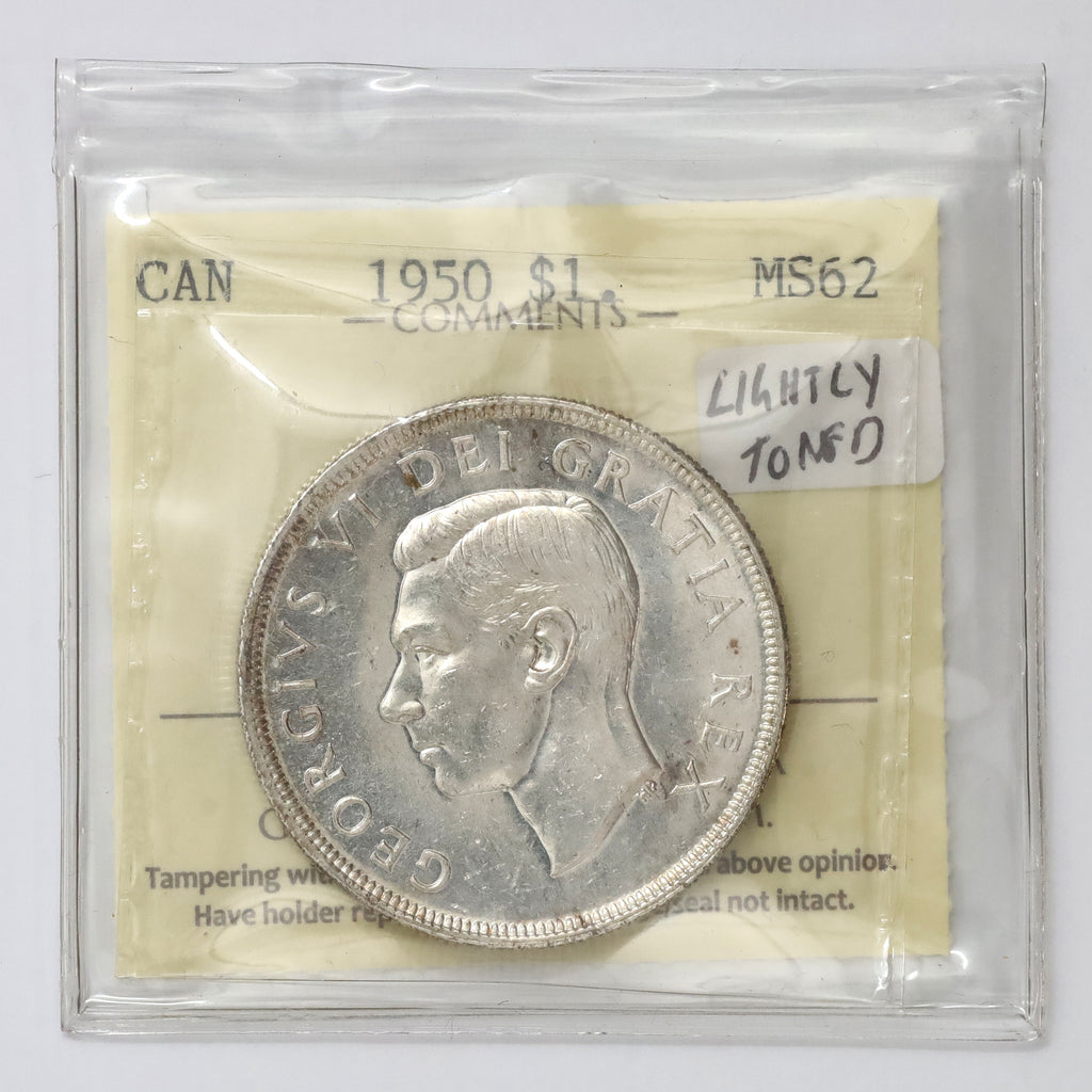 1950 Canada Dollar ICCS Certified MS62 (lightly toned)