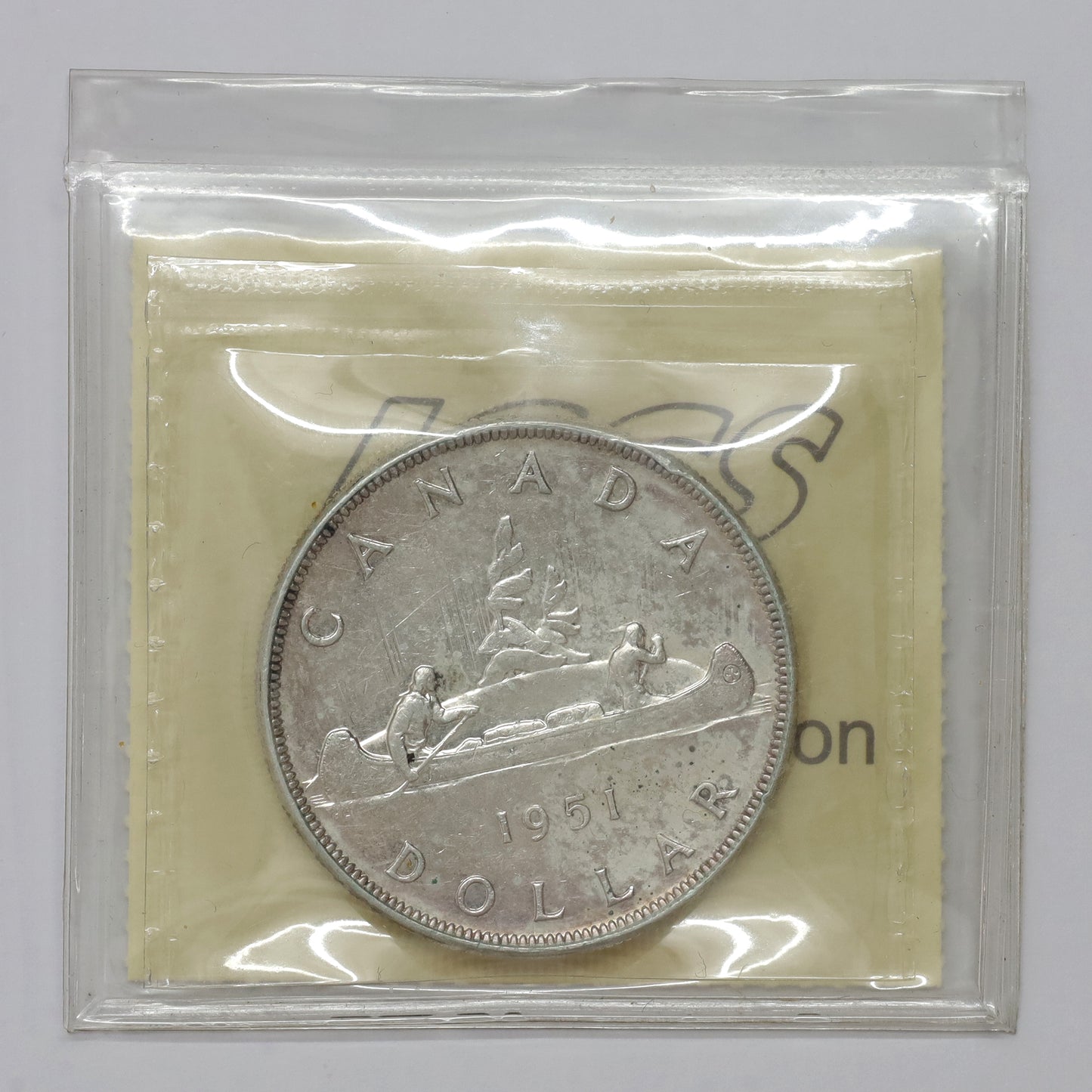 ERROR 1951 Canada Dollar ICCS Certified AU50 (Die Rotation 22.5 Degrees)