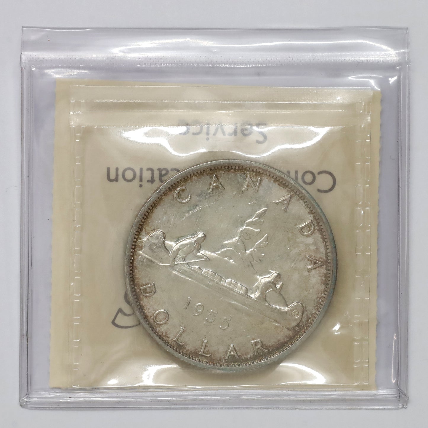 1955 Arnprior No Die Break Canada Dollar ICCS Certified AU55 (lightly toned)