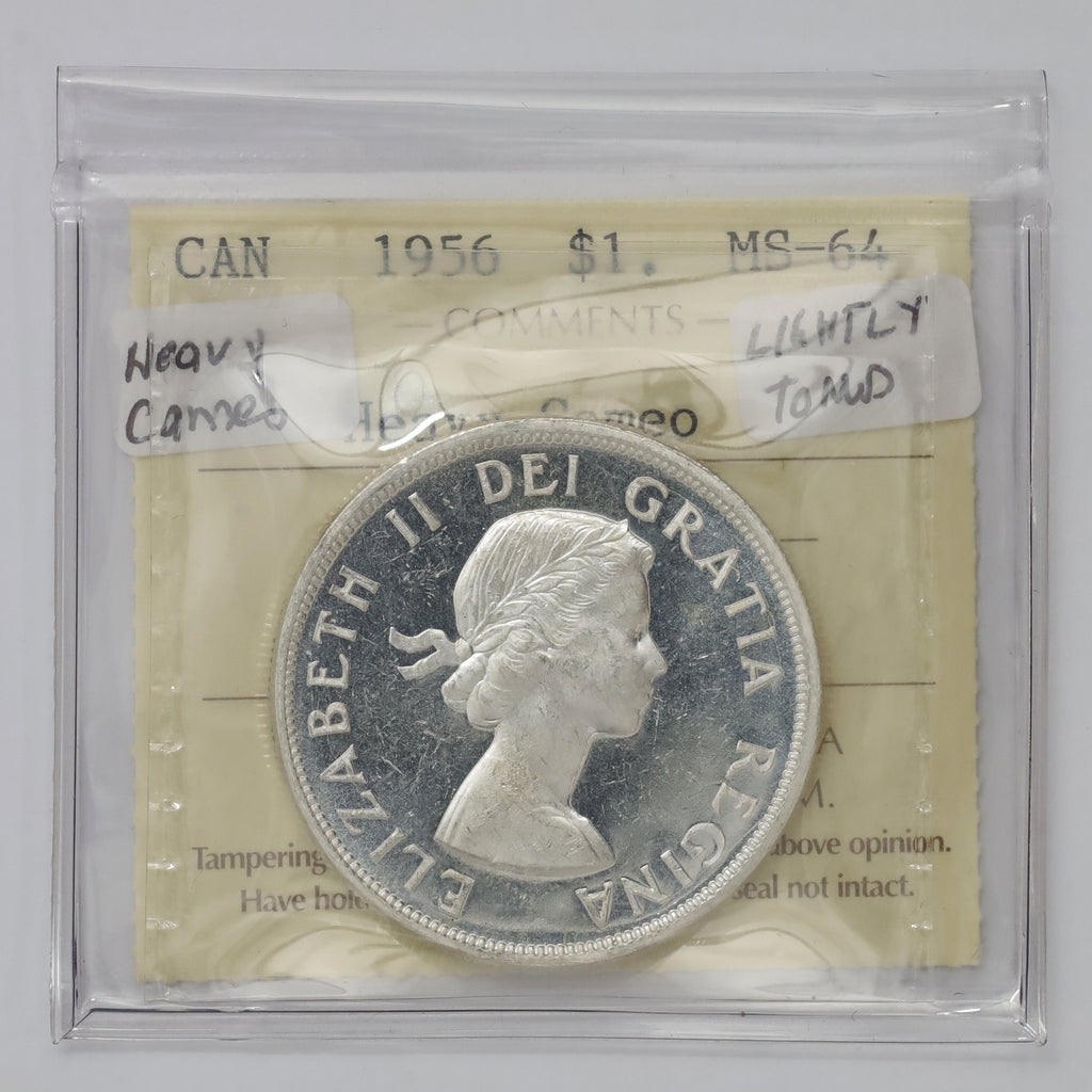 1956 Canada Dollar ICCS Certified MS64 Heavy Cameo (lightly toned)
