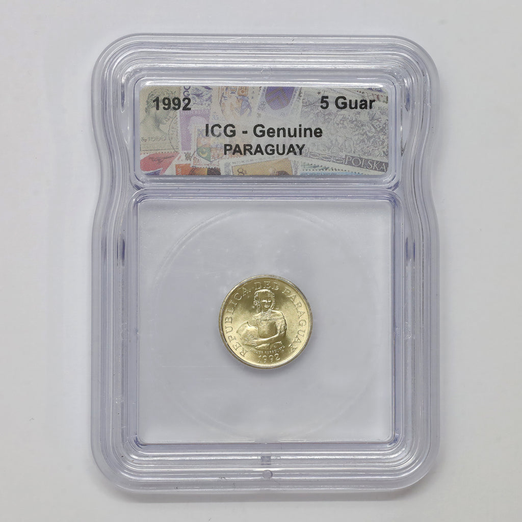 Paraguay 1992 5 Guaranies ICG Certified Genuine
