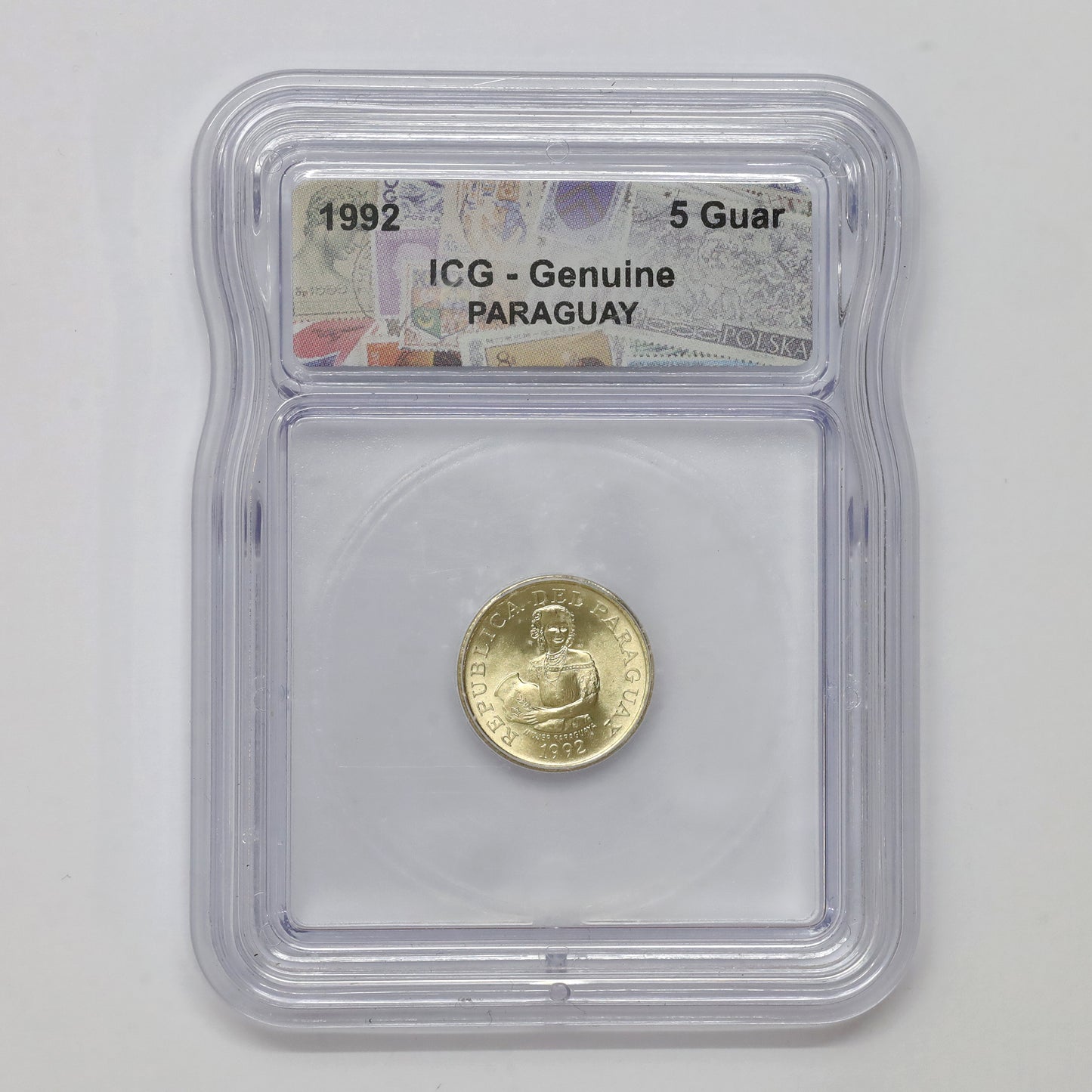 Paraguay 1992 5 Guaranies ICG Certified Genuine