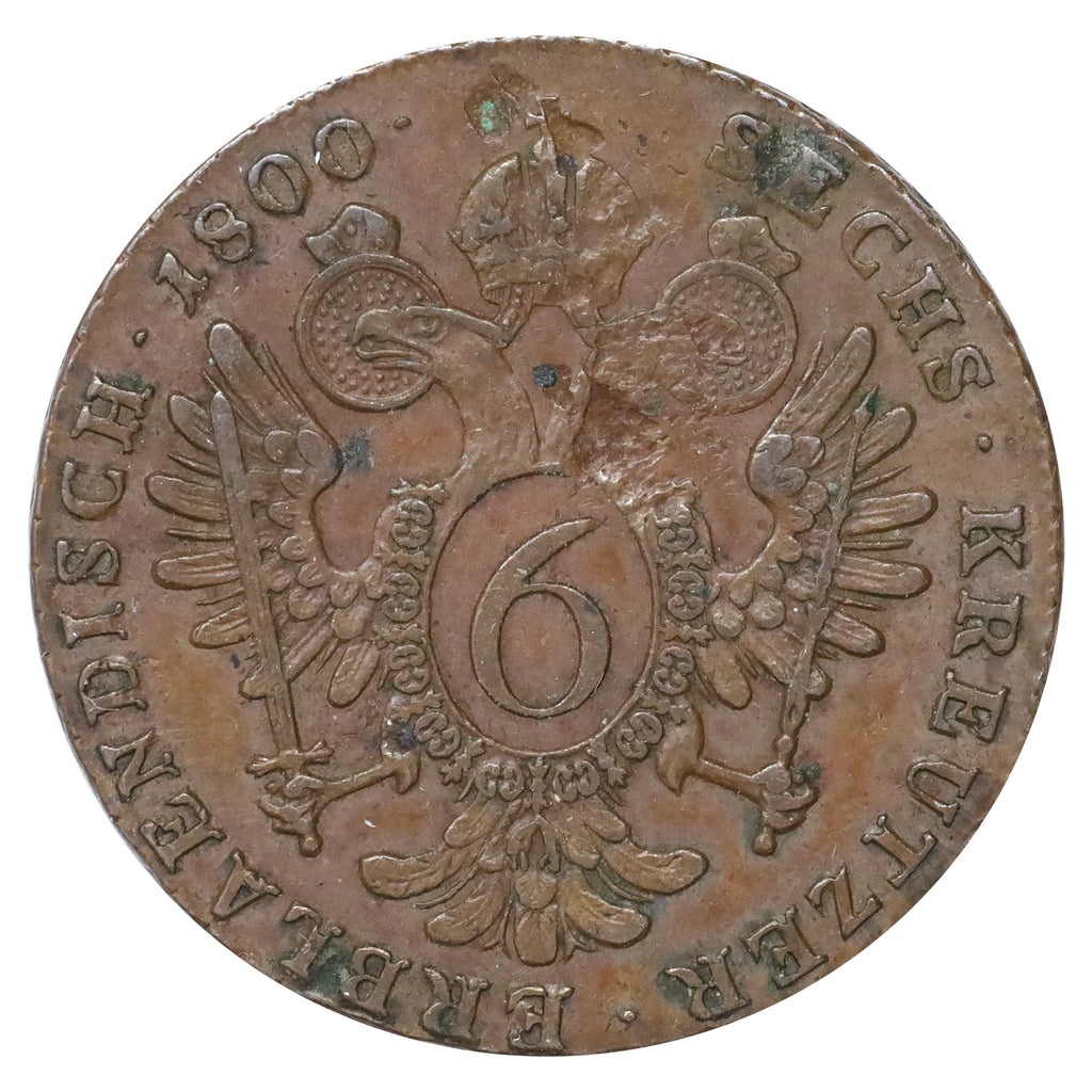 Austria 1800 S Francis II 1 Kreuzer Extra Fine (EF40) toned