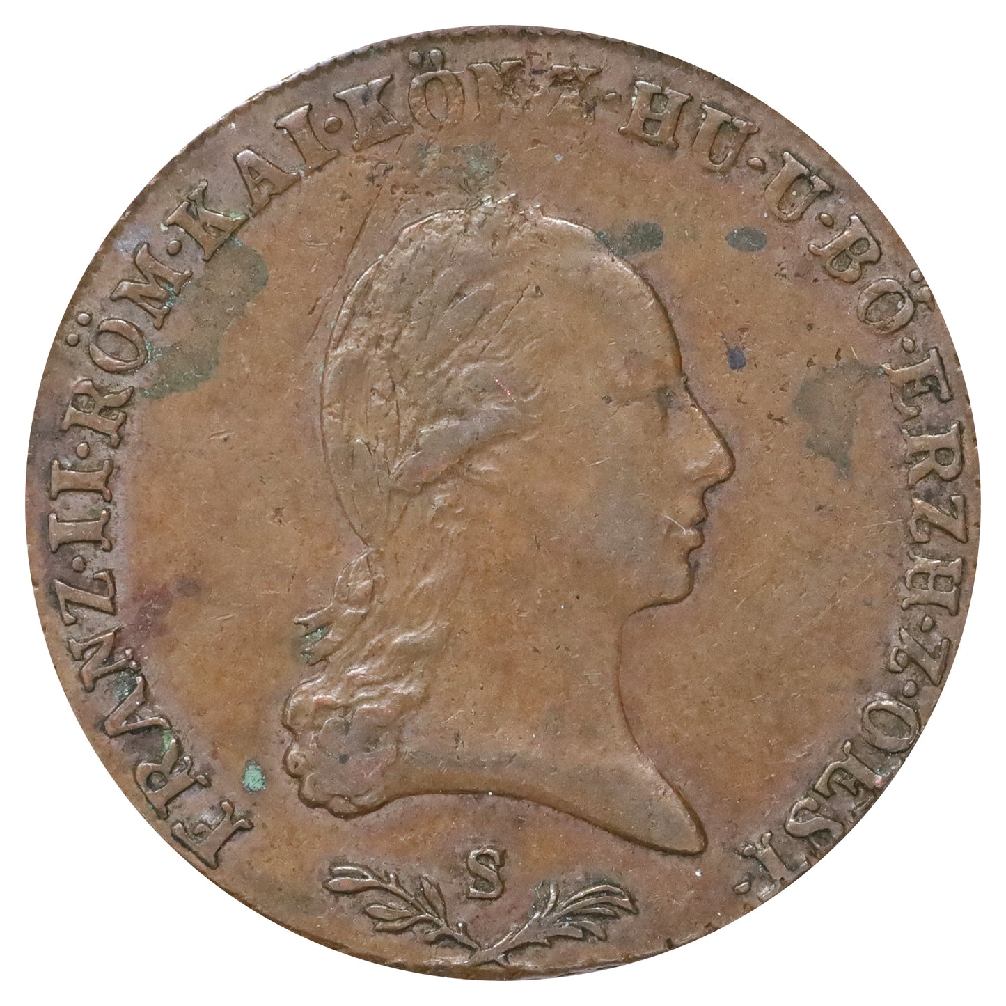 Austria 1800 S Francis II 1 Kreuzer Extra Fine (EF40) toned