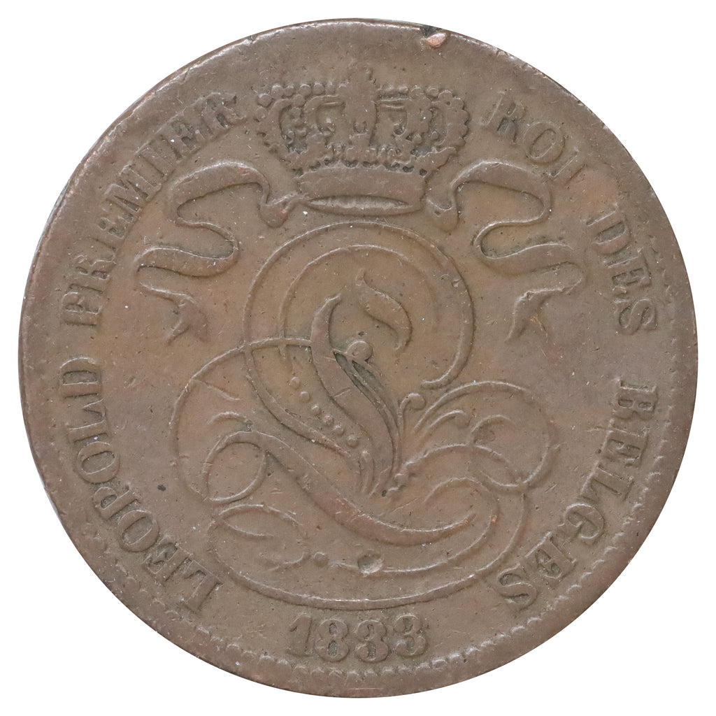 Belgium 1833 Leopold I 10 Centimes Fine (F12) DOD