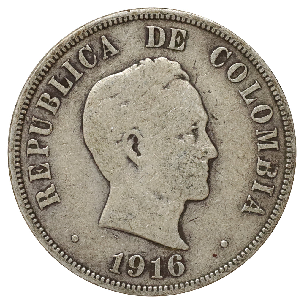 Colombia 1916 50 Centavos Fine (F12) DOD