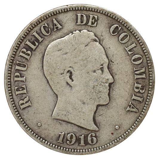 Colombia 1916 50 Centavos Fine (F12) DOD