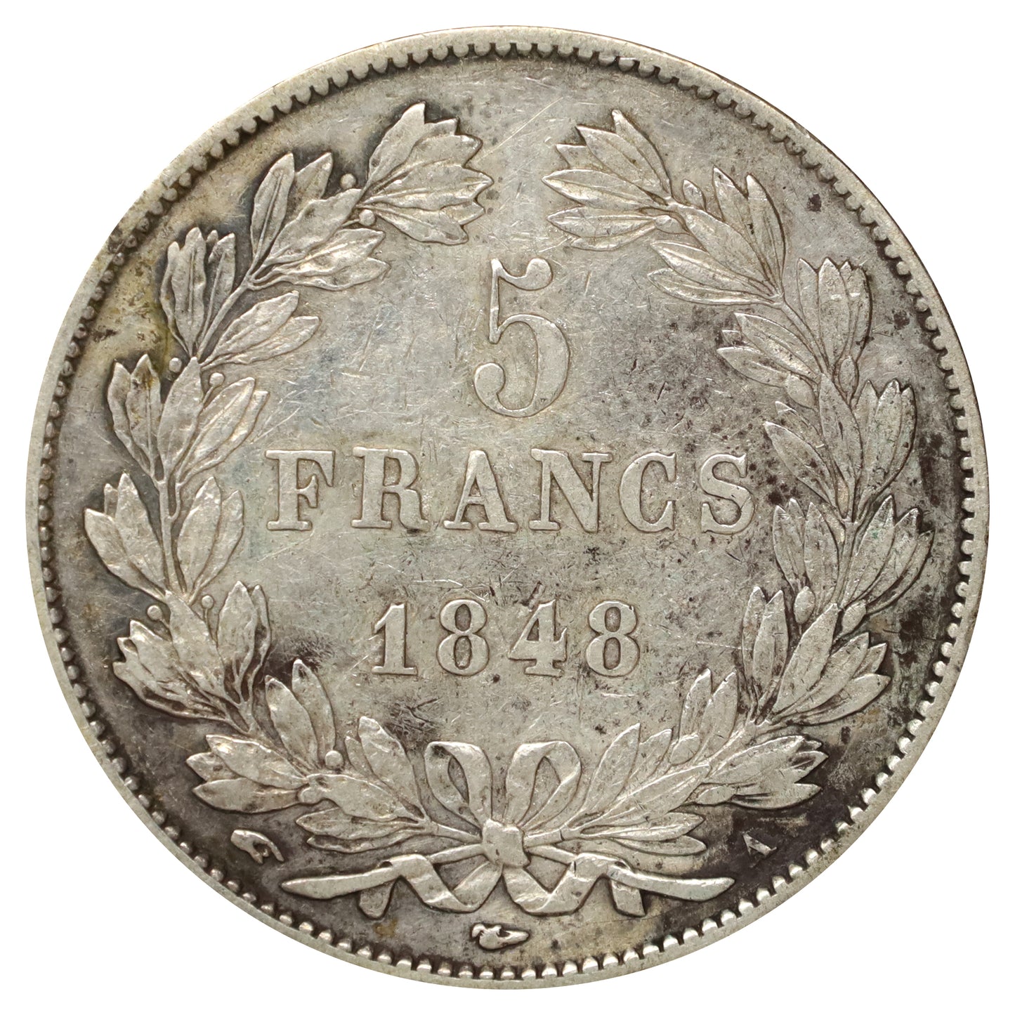 France 1848 5 Francs Extra Fine (EF40) DOD