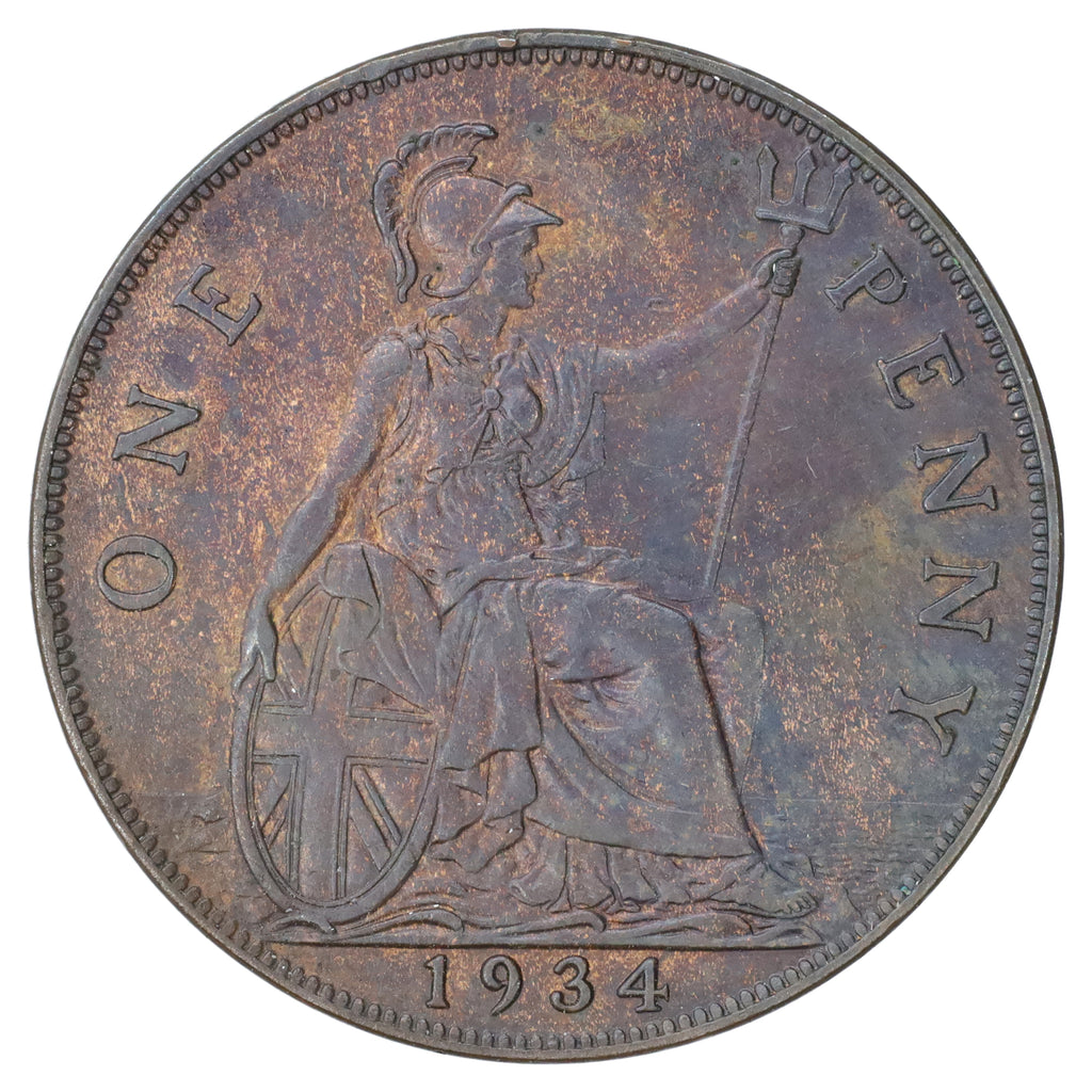 Great Britain 1934 Penny AU-UNC (AU55) DOD