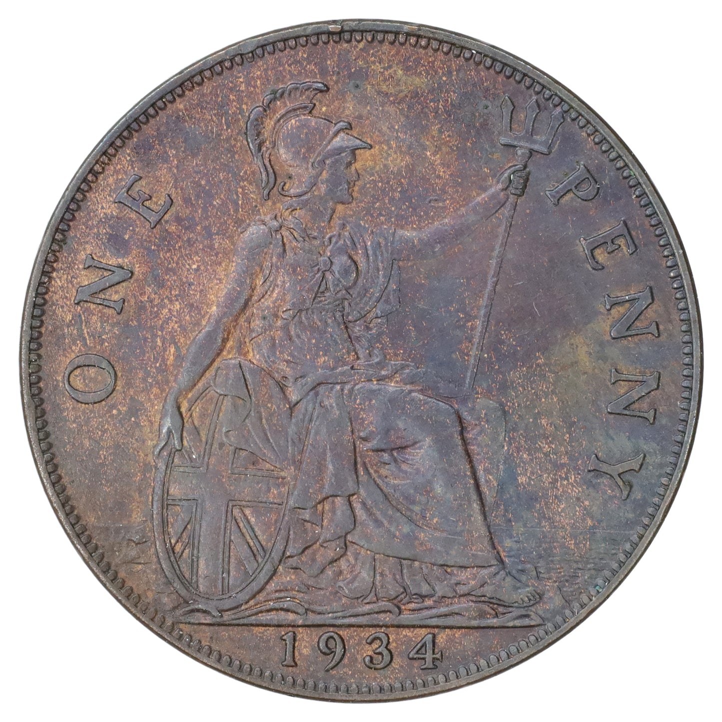 Great Britain 1934 Penny AU-UNC (AU55) DOD