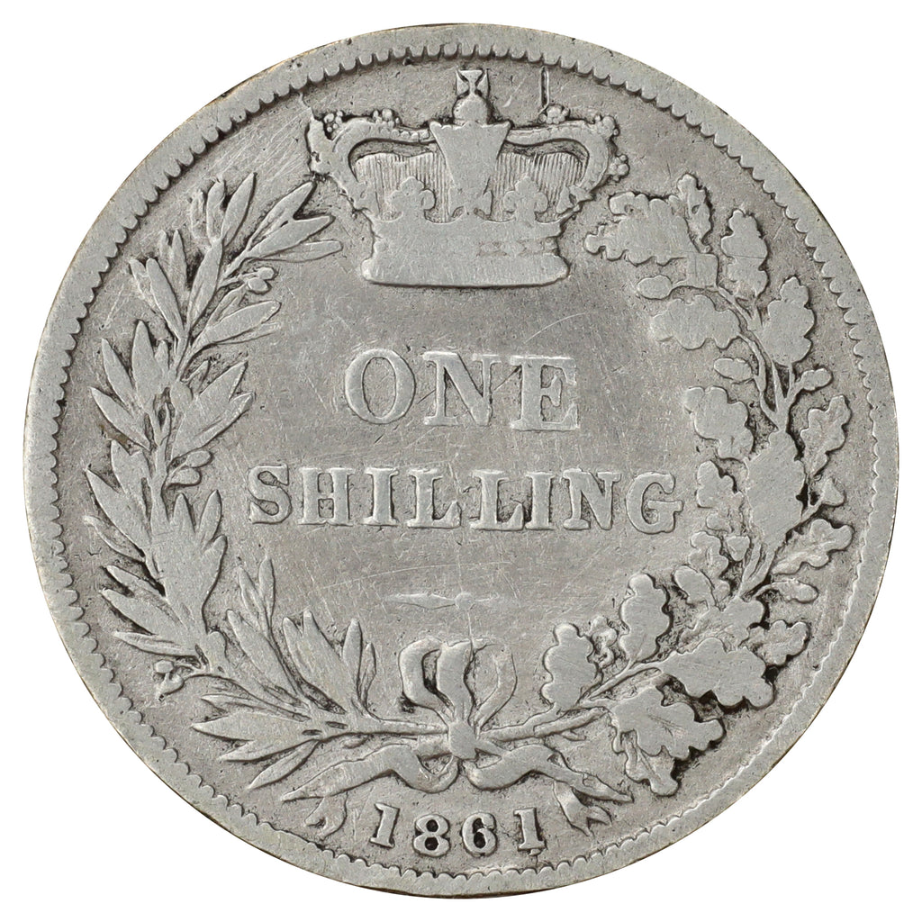 Great Britain 1861 1 Shilling Very Good (VG8) impaired