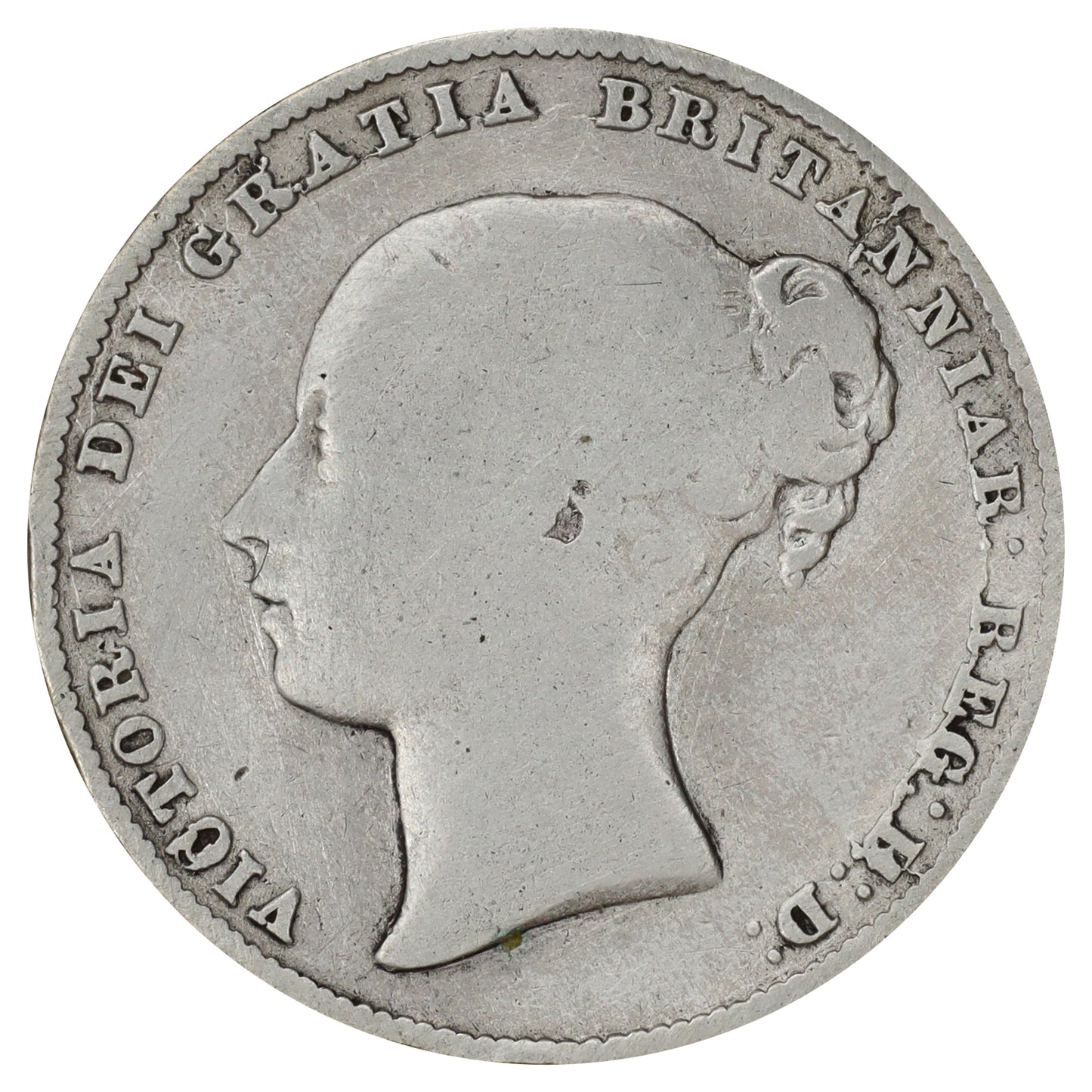 Great Britain 1861 1 Shilling Very Good (VG8) impaired