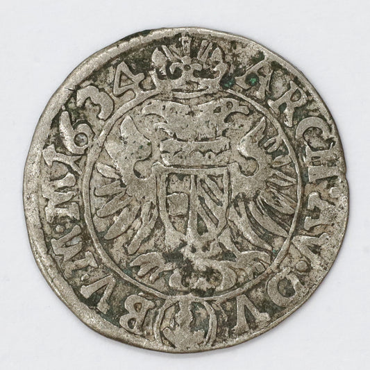 German States 1634 Austria Burgundy Ferdinand II 3 Kreuzer (DOD)