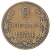 Guernsey 1834 William IV 8 Doubles F-VF (F12) DOD