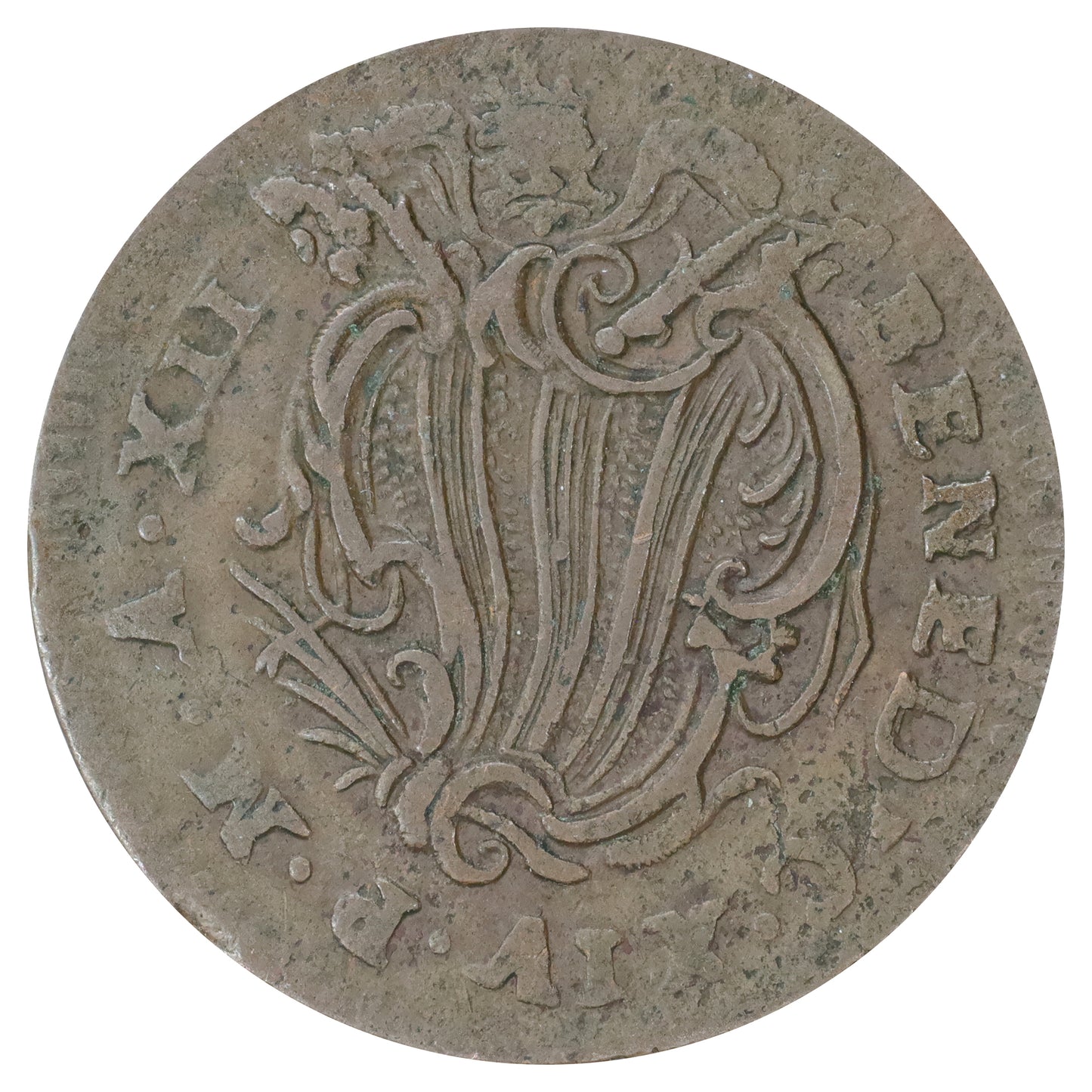 Papal States 1751 Benedict XIV 1 Baiocco (DOD)