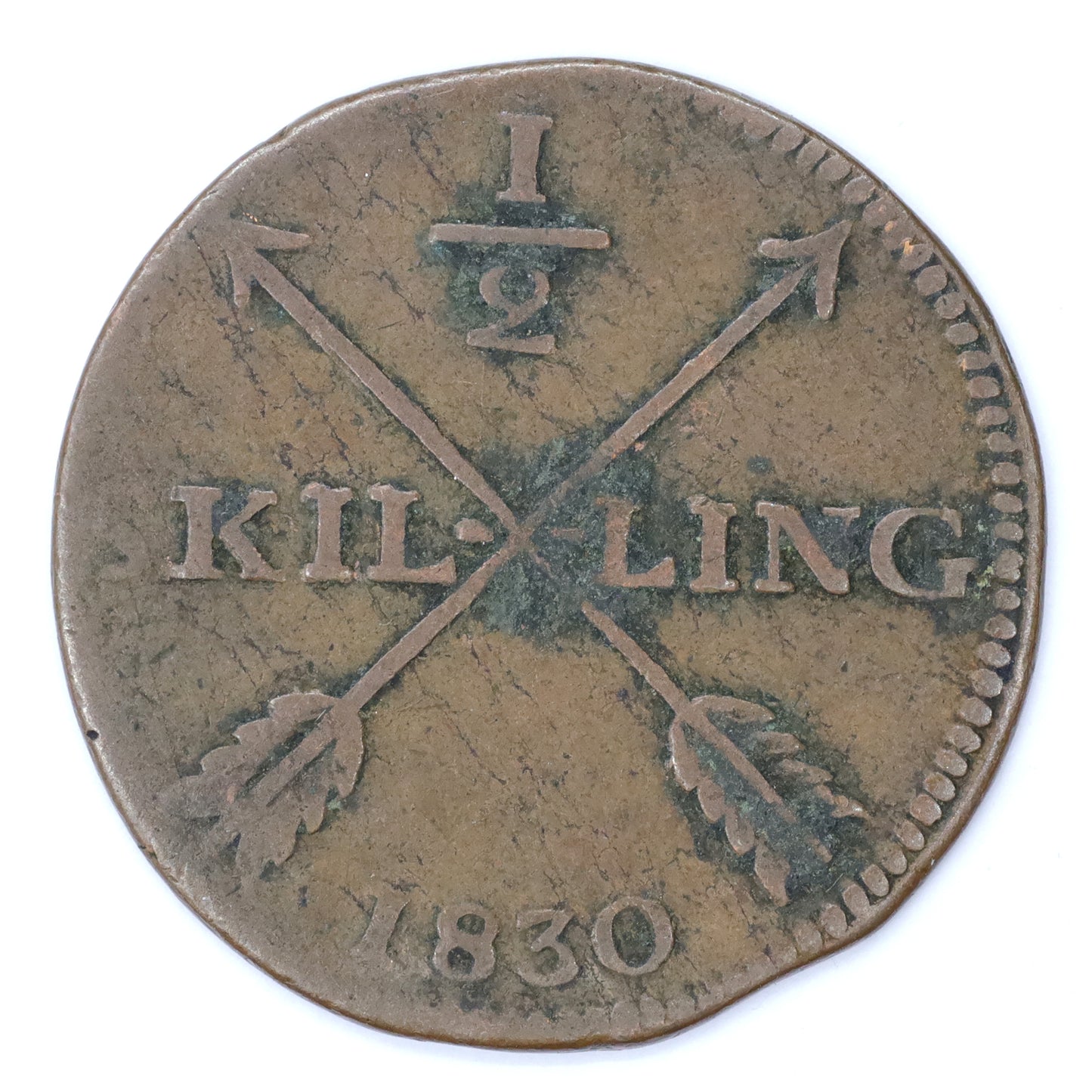 Sweden 1830 Karl XIV Johan 1/2 Skilling (DOD)