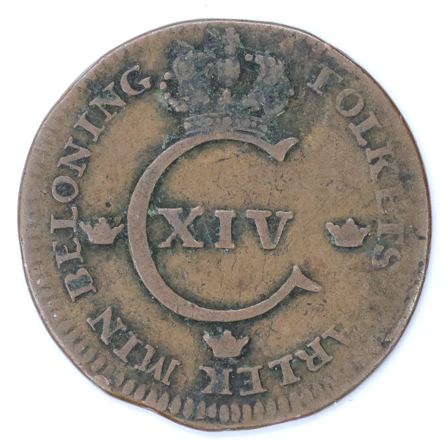 Sweden 1830 Karl XIV Johan 1/2 Skilling (DOD)
