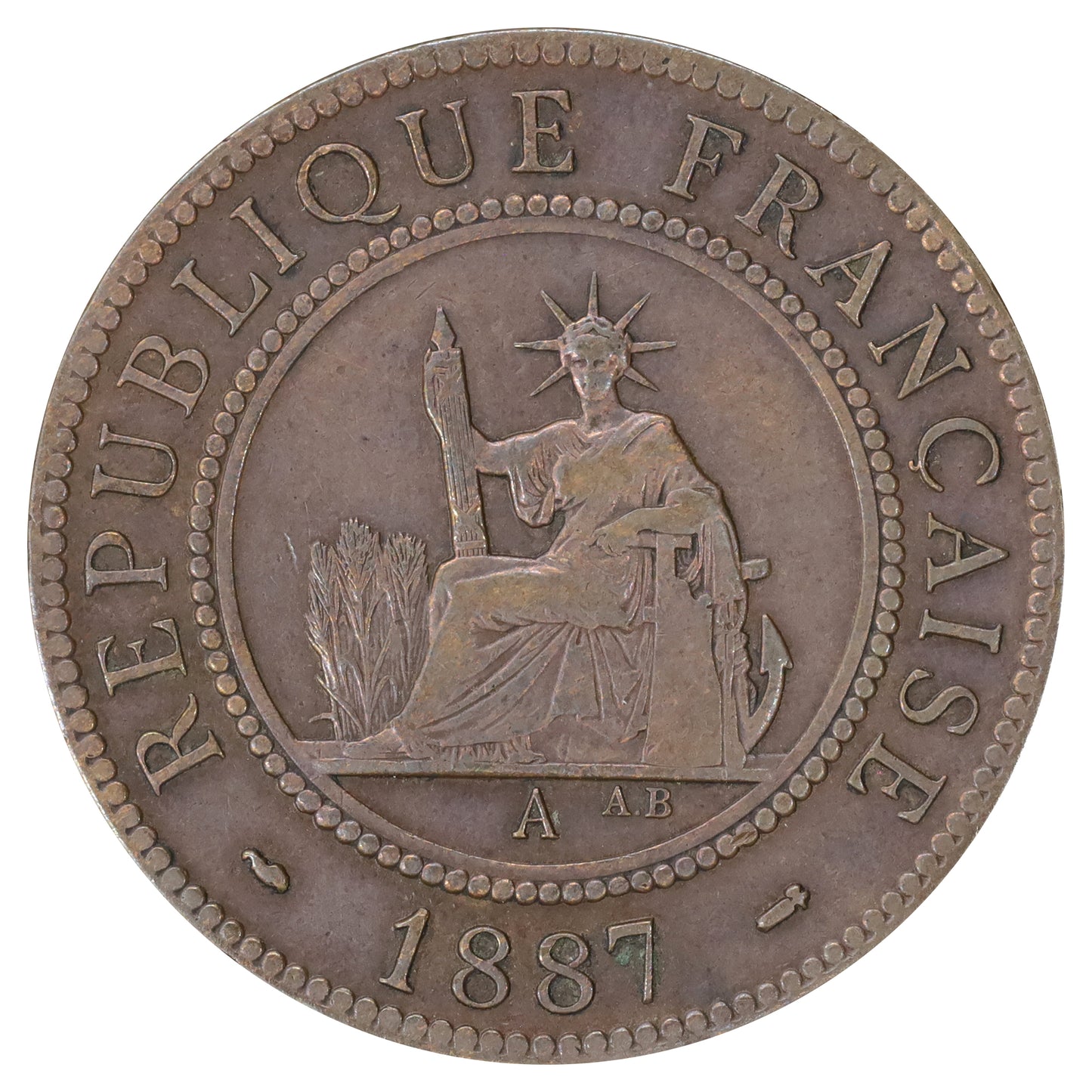 French Indochina 1887 1 Cent (DOD)