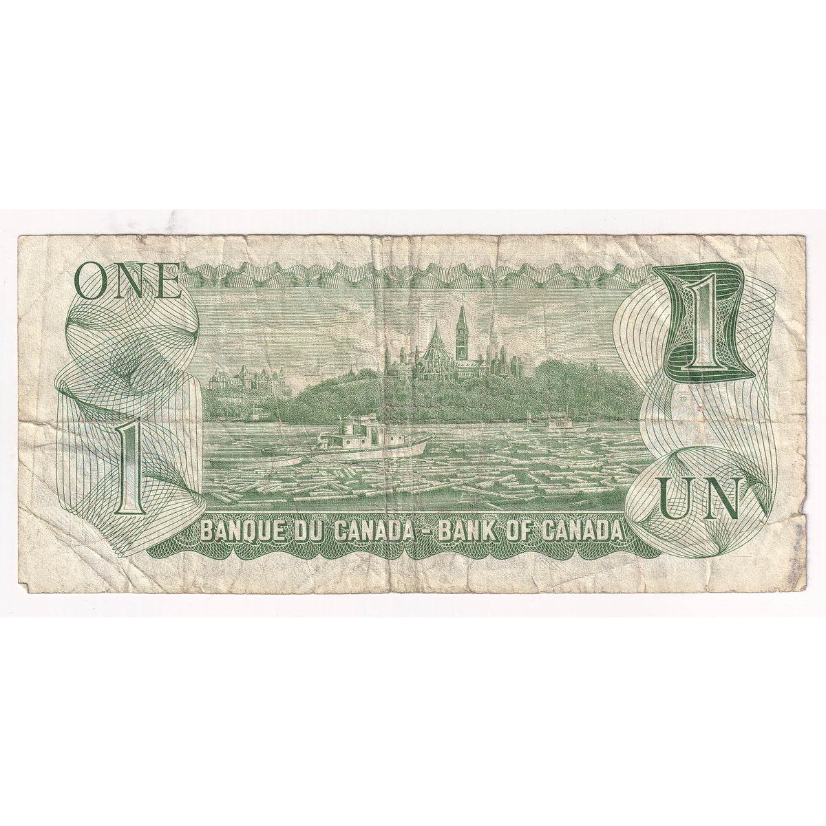 BC-46b-N10-ii 1973 Canada $1 Crow-Bouey, 3 Cycle Repeater BCV2212212, Circulated (DOP)
