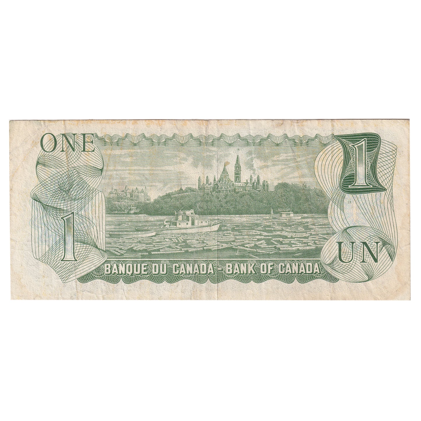 BC-46b 1973 Canada $1 Crow-Bouey, Neat Number BAN7222221, Circulated (DOP)