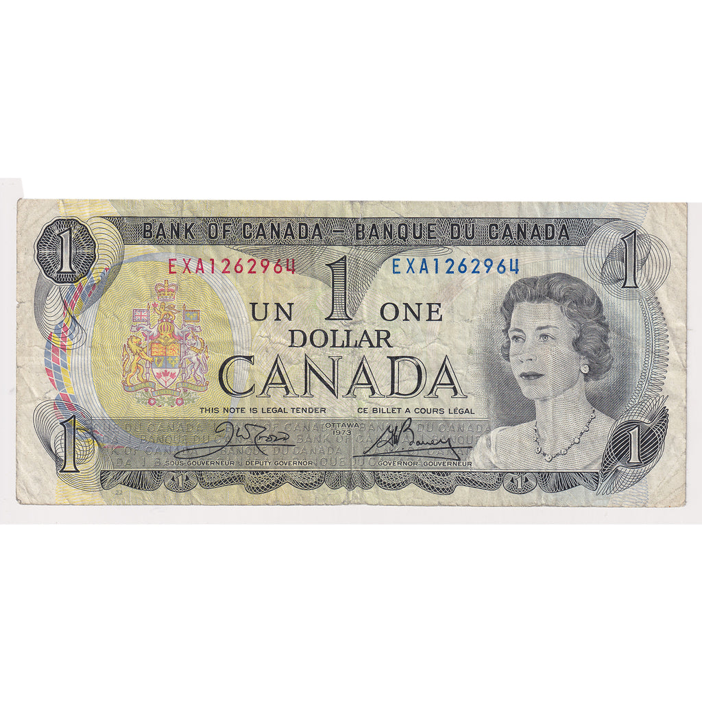 BC-46bT 1973 Canada $1 Crow-Bouey, Test Note, EXA, Fine (F12) damaged