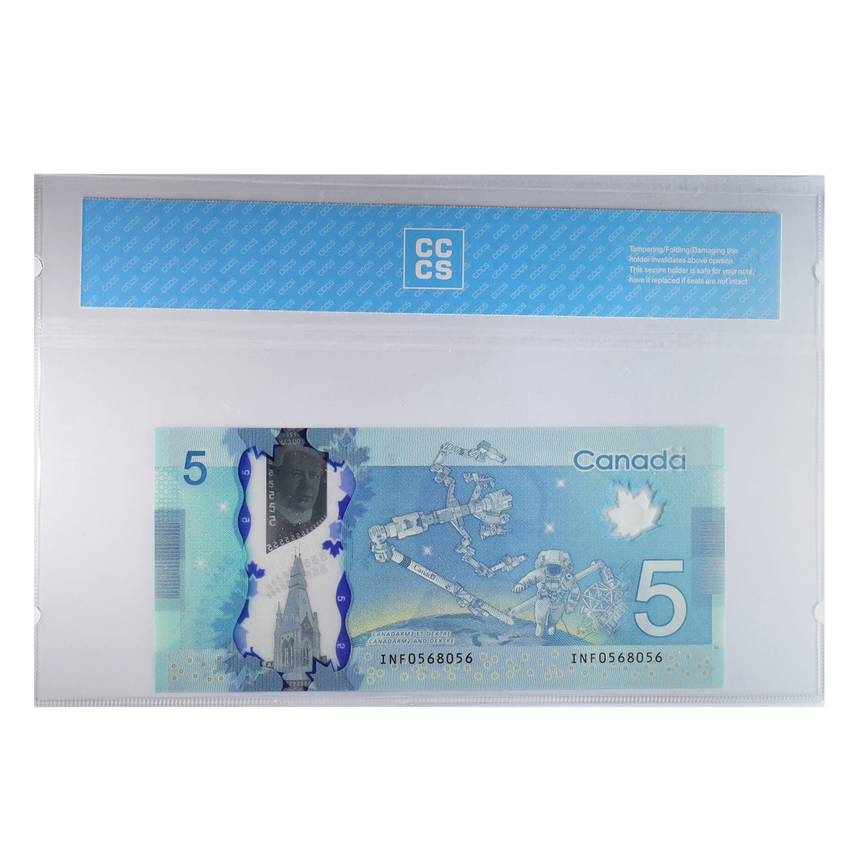 BC-69c 2013 Canada $5 Wilkins-Macklem, Repeater INF0568056, CCCS Certified GUNC66 (DOP)