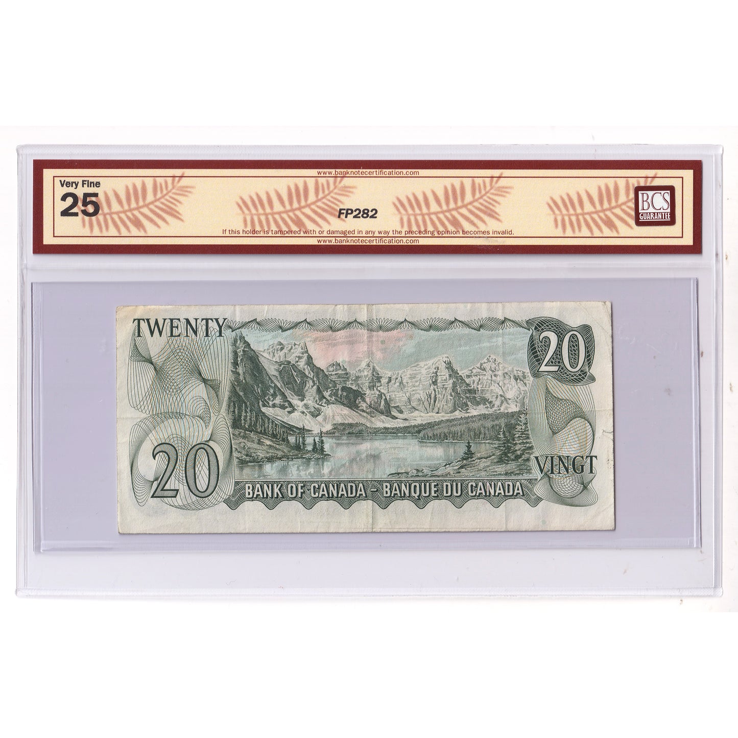 BC-50b-N8 1969 Canada $20 Lawson-Bouey, Binary Note, WZ, BCS Certified VF25 (tear)