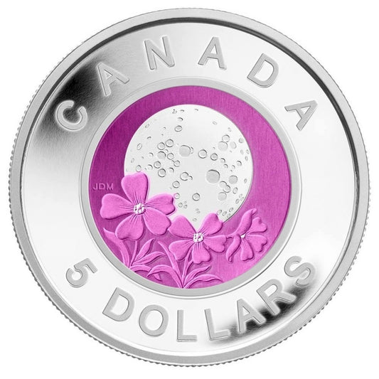 2012 Canada $5 Full Moons of the Algonquin Full Wolf Moon Sterling & Niobium (coin only)