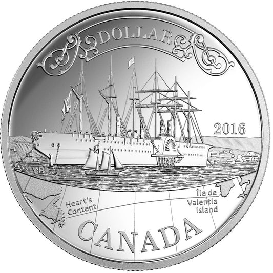RDC 2016 Canada Transatlantic Cable Proof Silver Dollar (No Tax) impaired