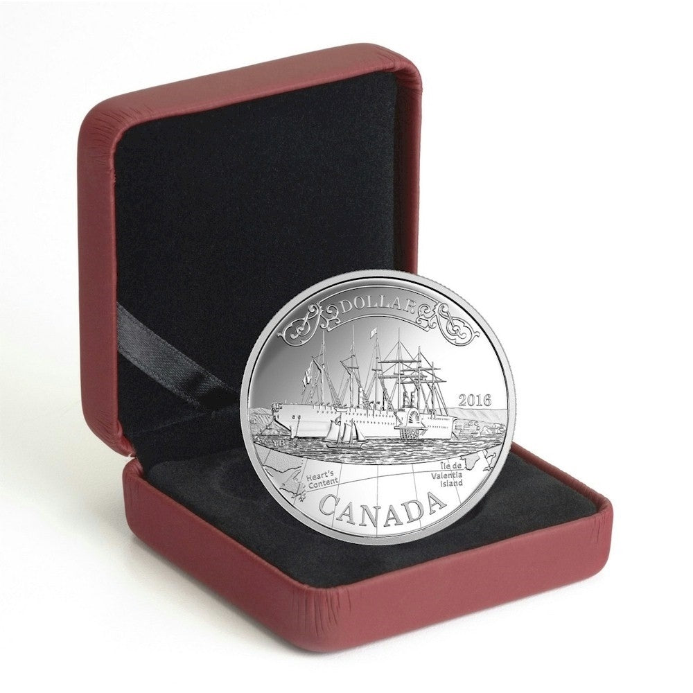 RDC 2016 Canada Transatlantic Cable Proof Silver Dollar (No Tax) Scratched Capsule