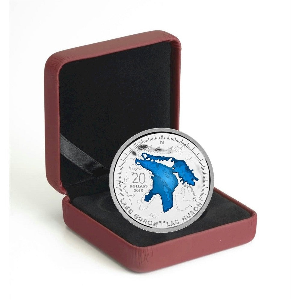 RDC 2015 Canada $20 The Great Lakes: Lake Huron Fine Silver (No Tax) impaired