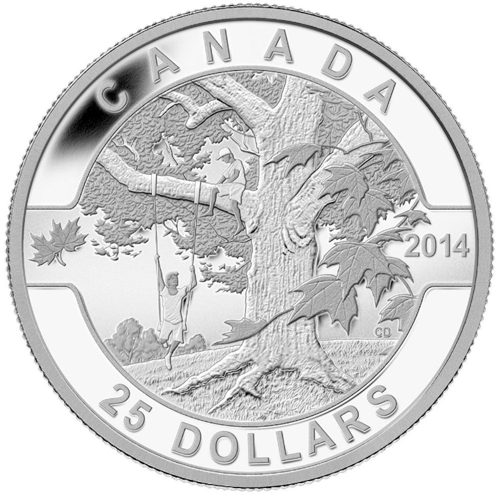 RDC 2014 $25 O Canada - Under The Maple Tree Fine Silver (No Tax) toning