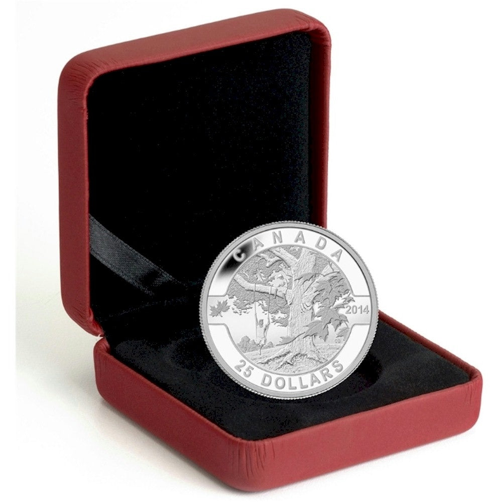 RDC 2014 $25 O Canada - Under The Maple Tree Fine Silver (No Tax) toning
