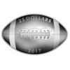 RDC 2017 Canada $25 Football-Shaped and Curved Fine Silver (No Tax) impaired