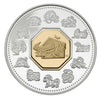 RDC 2009 Canada $15 Year of the Ox Sterling Silver & Gold Plated Cameo (Impaired)