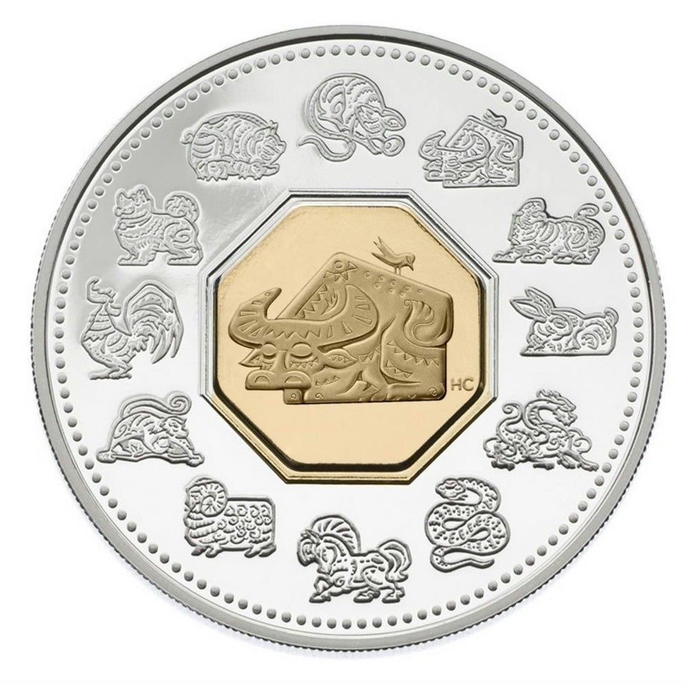RDC 2009 Canada $15 Year of the Ox Sterling Silver & Gold Plated Cameo (Impaired)