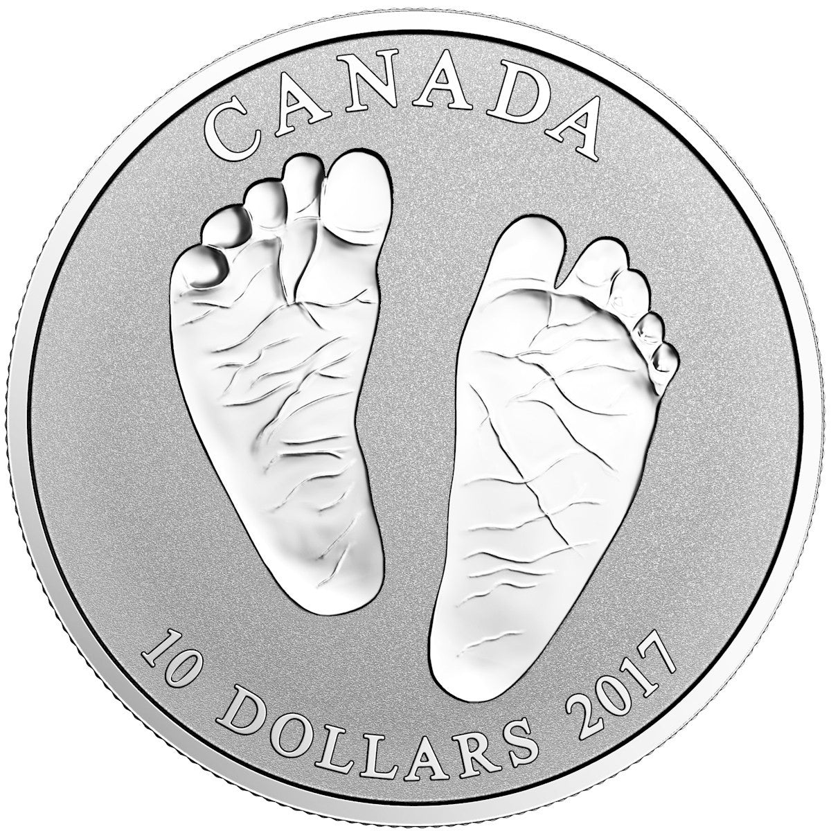RDC 2017 Canada $10 Welcome to the World - Baby Feet Silver (No Tax) toning